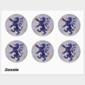 Schots Rampant Lion Navy Blue Celtic Knot Ronde Sticker (Vel)