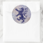 Schots Rampant Lion Navy Blue Celtic Knot Ronde Sticker (Tas)