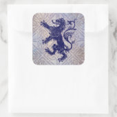 Schots Rampant Lion Navy Blue Celtic Knot Vierkante Sticker (Tas)