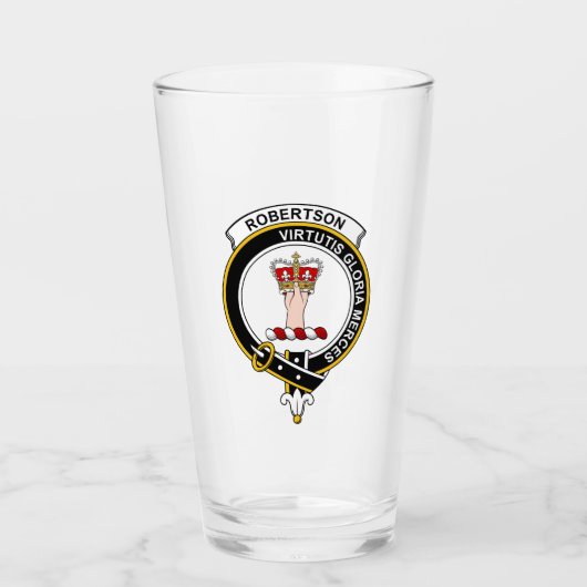 Schots Robertson Modern Clan Crest Schots bier Glas (Voorkant)