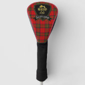 Schots Roos en Thistle Tartan Jouw tekst Golfheadcover (Voorkant)