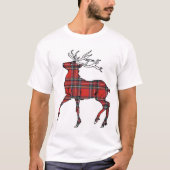 Schots (Royal Stewart) Tartan Deer T-Shirt (Voorkant)