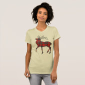 Schots (Royal Stewart) Tartan Deer T-Shirt (Voorkant volledig)