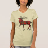 Schots (Royal Stewart) Tartan Deer T-Shirt (Voorkant)