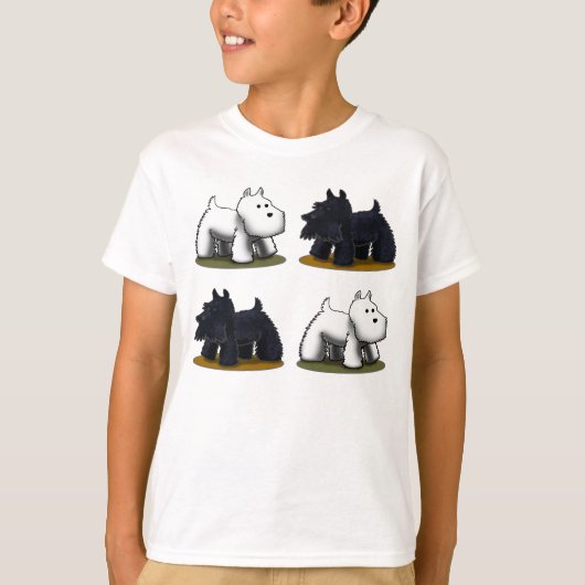 Schots, Scottie, Scottie, Westie T-shirt (Voorkant)