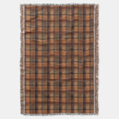 Schots tartan bruin oranje zwarte klassieker deken (Voorkant Verticaal)