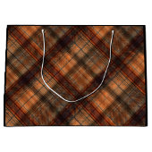Schots tartan bruin oranje zwarte klassieker groot cadeauzakje (Voorkant)