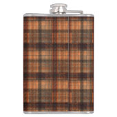 Schots tartan bruin oranje zwarte klassieker heupfles (Achterkant)