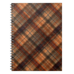 Schots tartan bruin oranje zwarte klassieker notitieboek