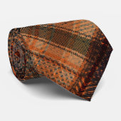 Schots tartan bruin oranje zwarte klassieker stropdas (Opgerold)