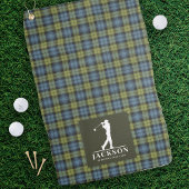Schots Tartan Plaid Blauw Groen Monogram Golfhanddoek