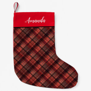Schots tartan rode zwarte klassieker kleine kerstsok