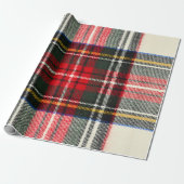 Schots tartanpatroon. Rood- en witte wolvlecht Cadeaupapier (Uitgerold)