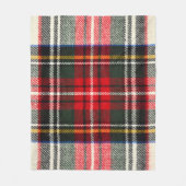 Schots tartanpatroon. Rood- en witte wolvlecht Fleece Deken (Voorkant)