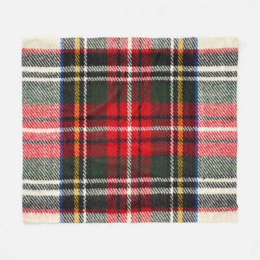 Schots tartanpatroon. Rood- en witte wolvlecht Fleece Deken (Voorkant (Horizontaal))