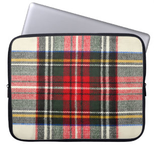 Schots tartanpatroon. Rood- en witte wolvlecht Laptop Sleeve