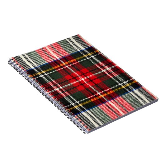 Schots tartanpatroon. Rood- en witte wolvlecht Notitieboek (Rechterzijde)