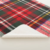 Schots tartanpatroon. Rood- en witte wolvlecht Sherpa Deken (3/4)