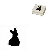 Schots terriër silhouet/voorste zittend uitzicht rubberstempel (Gestempeld)