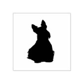 Schots terriër silhouet/voorste zittend uitzicht rubberstempel (Afrduk)