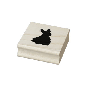 Schots terriër silhouet/voorste zittend uitzicht rubberstempel