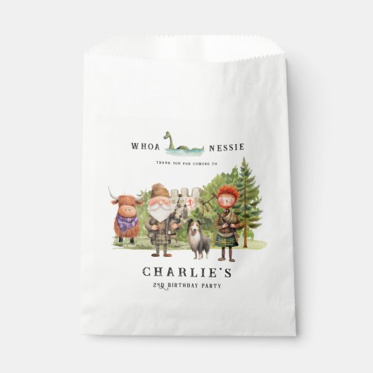 Schots thema verjaardagsfeestje bedankzakje (Voorkant)