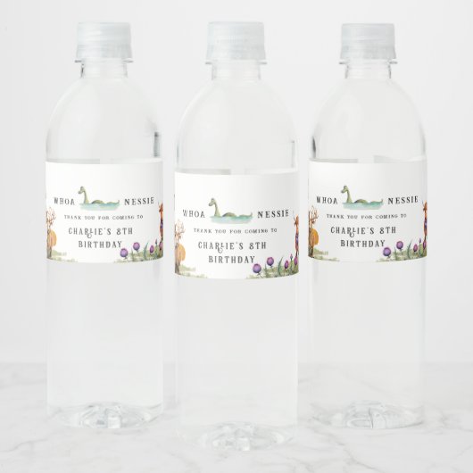 Schots thema verjaardagsfeestje waterfles etiket (Flessen)