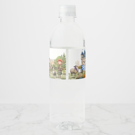 Schots thema verjaardagsfeestje waterfles etiket (Achterkant)