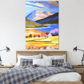 Schots toplandschilderkunst canvas afdruk (Insitu (Slaapkamer))