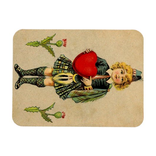 Schots  Valentijn en rood hart Magneet (Horizontaal)