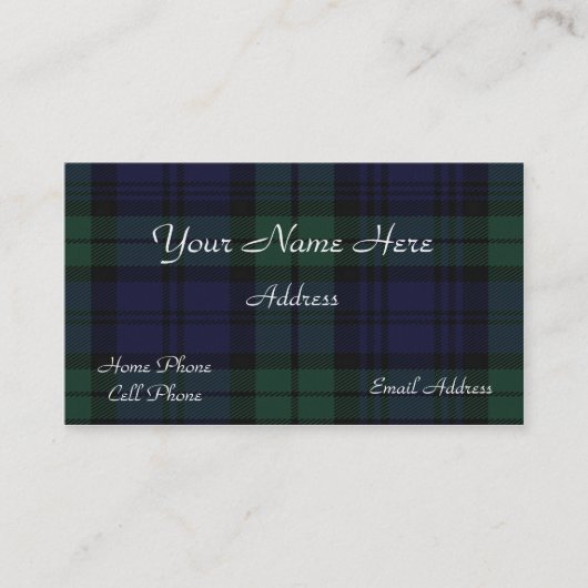 Schots Visitekaartje met tartan Pset (Voorkant)