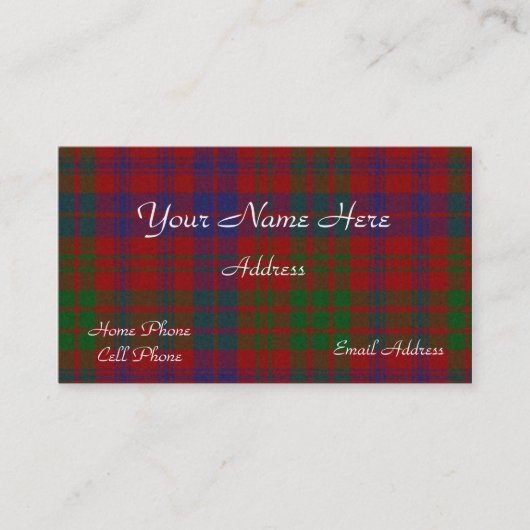 Schots Visitekaartje met tartan Pset (Voorkant)