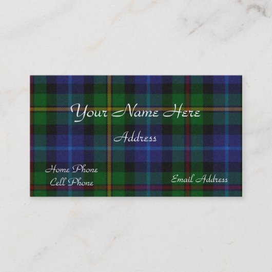 Schots Visitekaartje met tartan Pset (Voorkant)