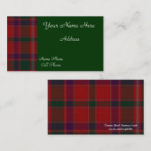 Schots Visitekaartje met tartan Pset (Voorkant / Achterkant)