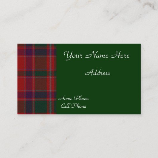 Schots Visitekaartje met tartan Pset (Voorkant)