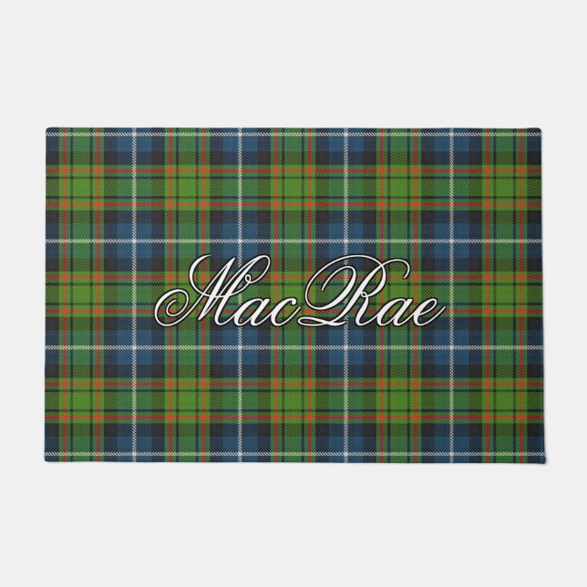 Schots Vista Clan MacRae Hunting Tartan Pset Deurmat (Voorkant)