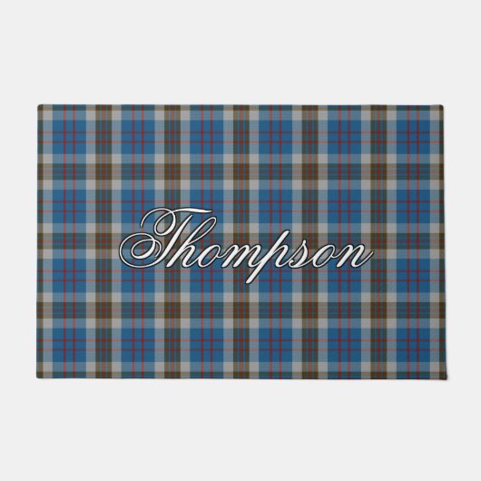 Schots Vista Clan Thompson Blue Gray Tartan Pset Deurmat (Voorkant)