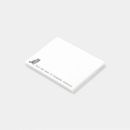 Schots Vold Grijze Kat Personaliseert notities Post-it® Notes (Schuin)