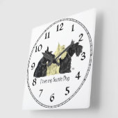 Schots voor zwarte en wieltjes vierkante klok (Hoek)