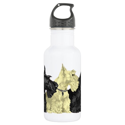 Schots voor zwarte en wieltjes waterfles  (Voorkant)