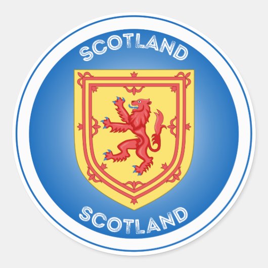 Schots wapen cirkelvorm ronde sticker (Voorkant)