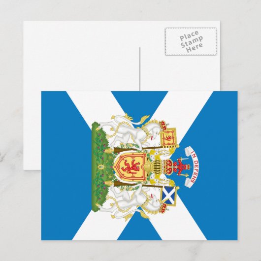 Schots wapen en vlag briefkaart (Voorkant / Achterkant)