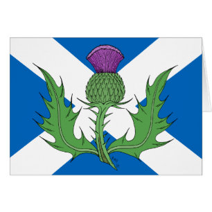 Schots Wenskaart van Thistle en Saltire