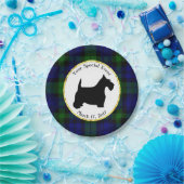 Schots-zwart-wit, speciaal gepersonaliseerd papieren bordje (Feest)