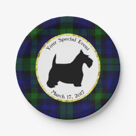 Schots-zwart-wit, speciaal gepersonaliseerd papieren bordje