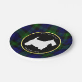 Schots-zwart-wit, speciaal gepersonaliseerd papieren bordje (Gekanteld)