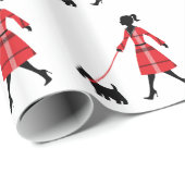 Schots zwarte tapijtpapier met tang cadeaupapier (Rol Hoek)