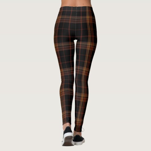 Schots zwarte woud Tartan Vrouwelijke Leggings (Achterkant)