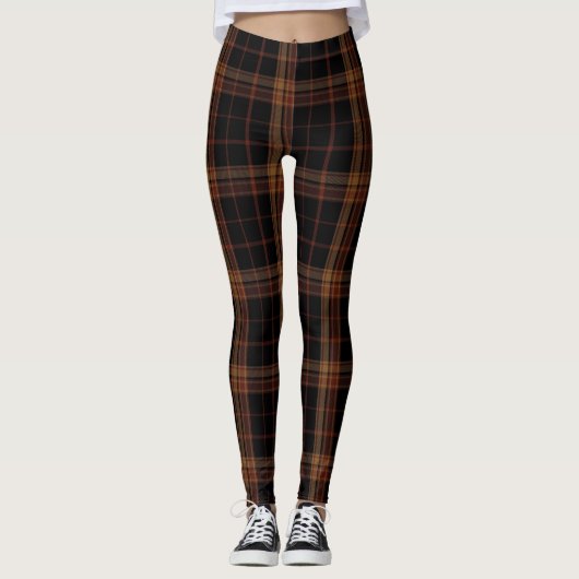 Schots zwarte woud Tartan Vrouwelijke Leggings (Voorkant)