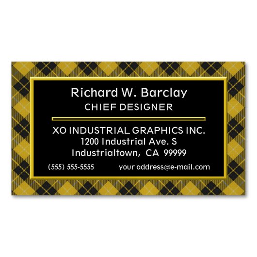 Schotse Accent Clan Barclay Tartan Visitekaartje Magneet (Voorkant)
